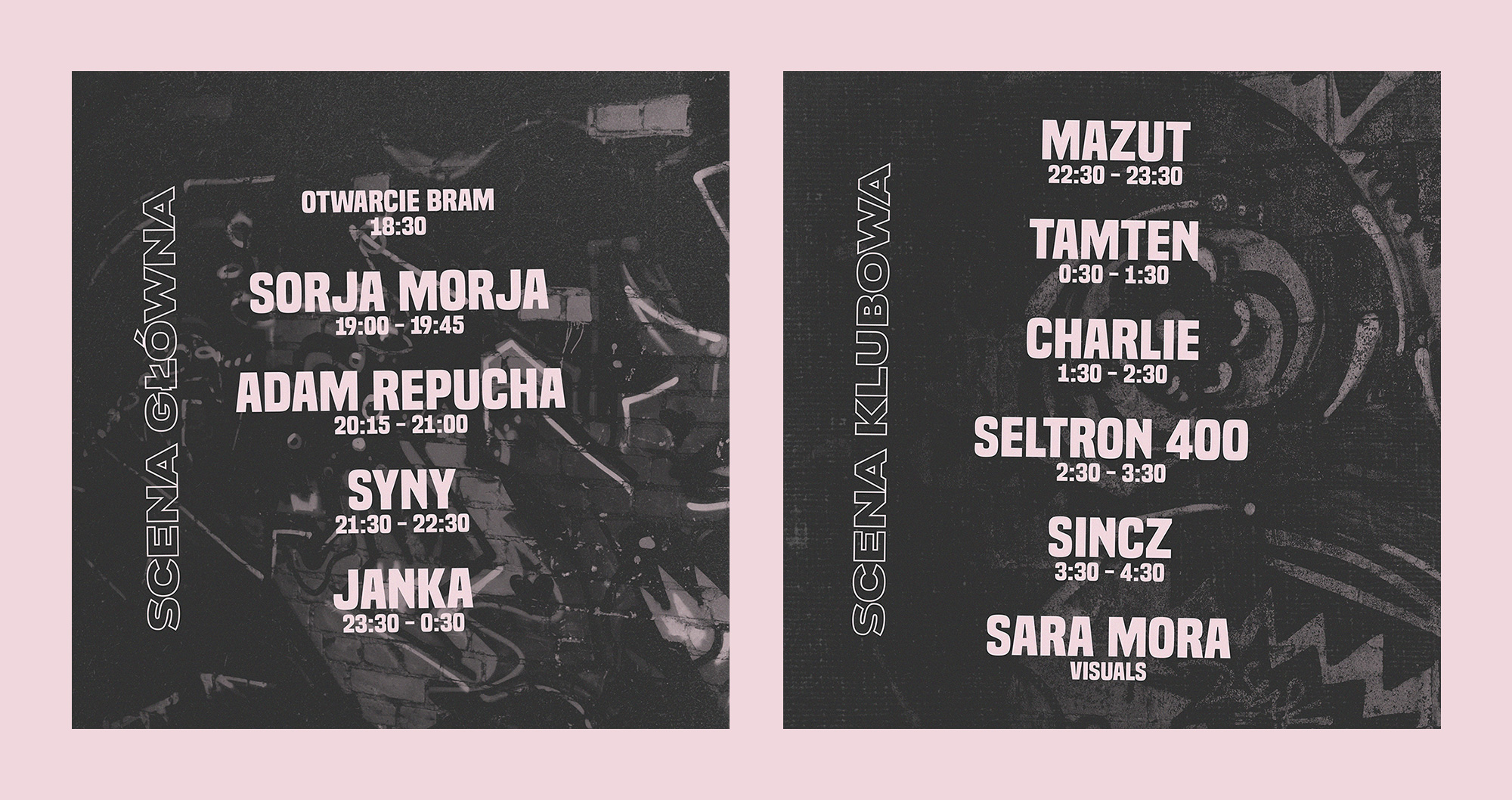 Ł Festiwal 2018 timetable grafika Adam Bombrych